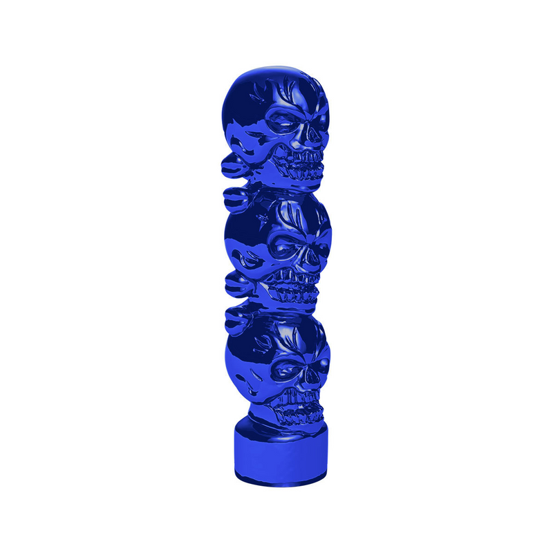 United Pacific 1/2"-13 Thread-On 3 Skull Candy Color Shift Knob-Indigo Blue 70539B