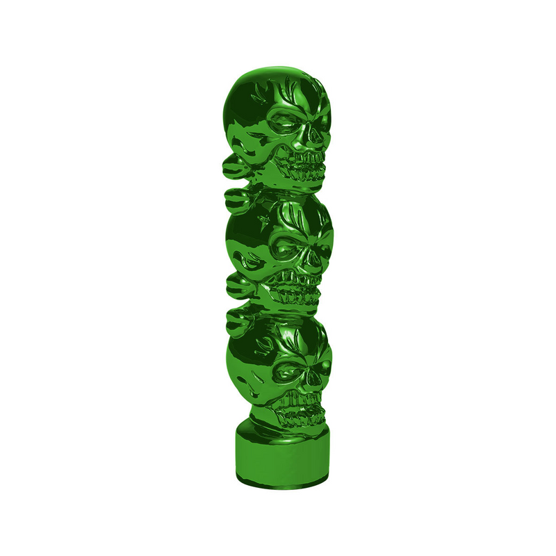 United Pacific 1/2"-13 Thread-On 3 Skull Candy Color Shift Knob-Emerald Green 70540B