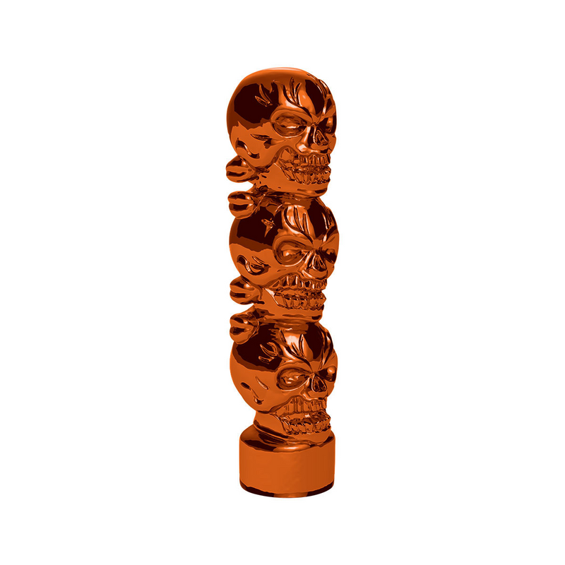 United Pacific 1/2"-13 Thread-On 3 Skull Candy Color Shift Knob-Cadmium Orange 70541B