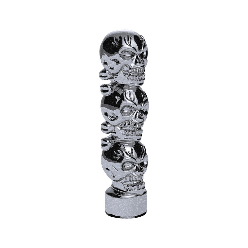 United Pacific 1/2"-13 Thread-On 3 Skull Candy Color Shift Knob-Liquid Silver 70544B