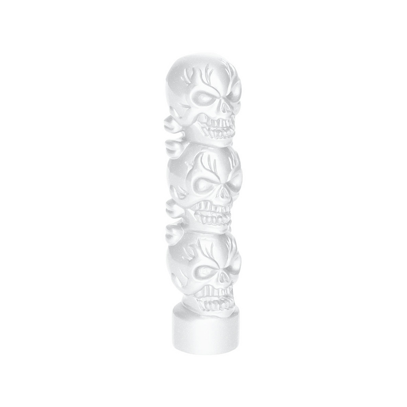 United Pacific 1/2"-13 Thread-On 3 Skull Candy Color Shift Knob-Pearl White 70545B