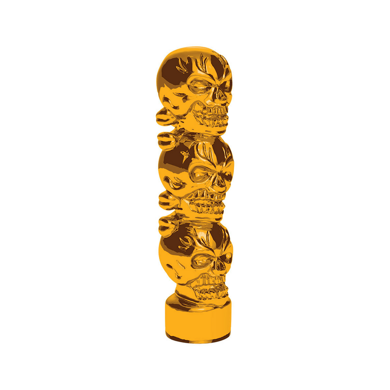 United Pacific 1/2"-13 Thread-On 3 Skull Candy Color Shift Knob-Electric Yellow 70546B