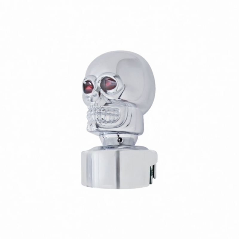 United Pacific Skull Head Gearshift Knob With 13/15/18 Speed Adapter Chrome 70611