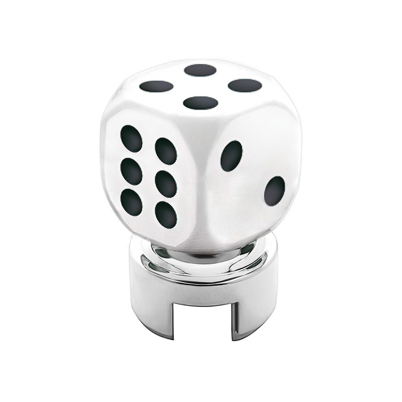 United Pacific White Dice Gearshift Knob With 13/15/18 Speed Adapter 70616