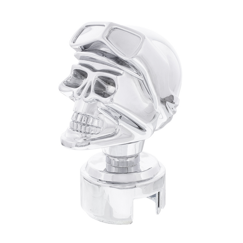 United Pacific Skull Biker Gearshift Knob With 13/15/18 Speed Adapter Chrome 70642