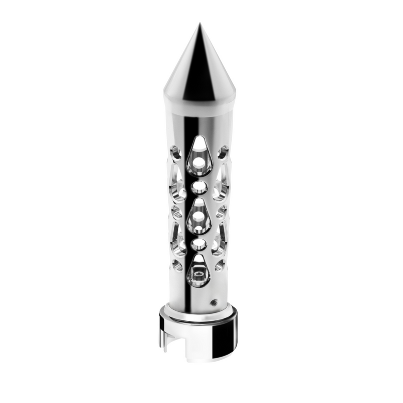 United Pacific Brooklyn Style Spike Gearshift Knob With 13/15/18 Speed Adapter Chrome/Vertical 70649