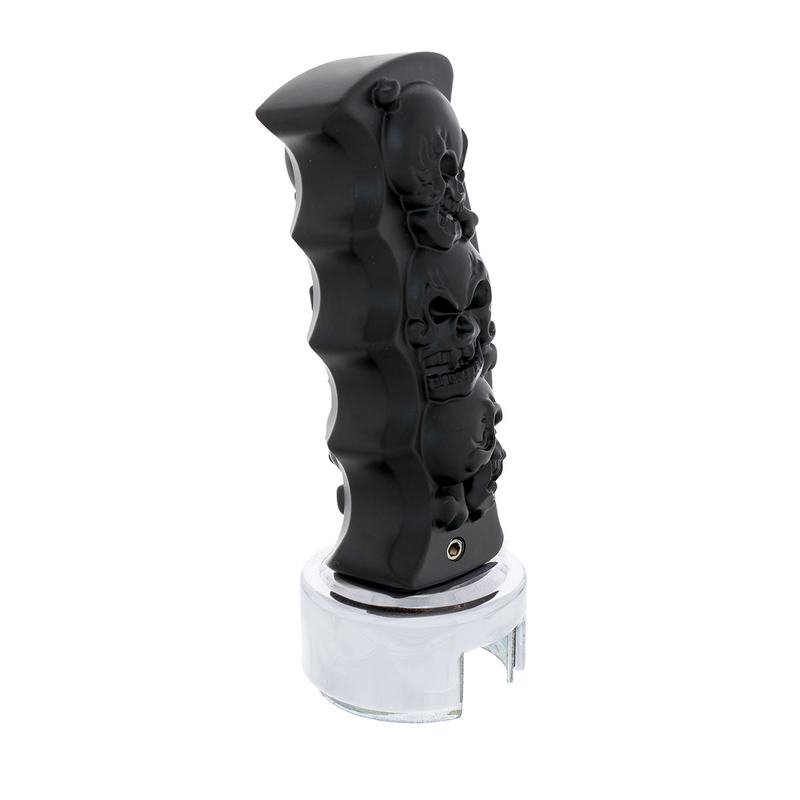 United Pacific Skulls Pistol Grip Gearshift Knob With 13/15/18 Speed Adapter Black 70668