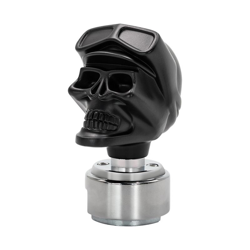 United Pacific Skull Biker Gearshift Knob With 13/15/18 Speed Adapter Black 70669
