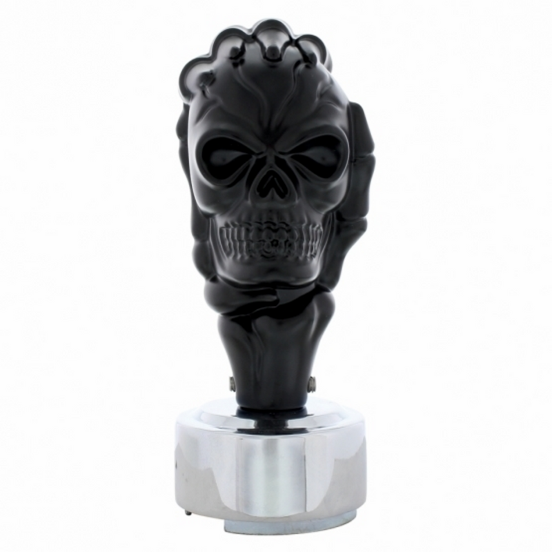 United Pacific Skull Gearshift Knob With 13/15/18 Speed Adapter Black 70710