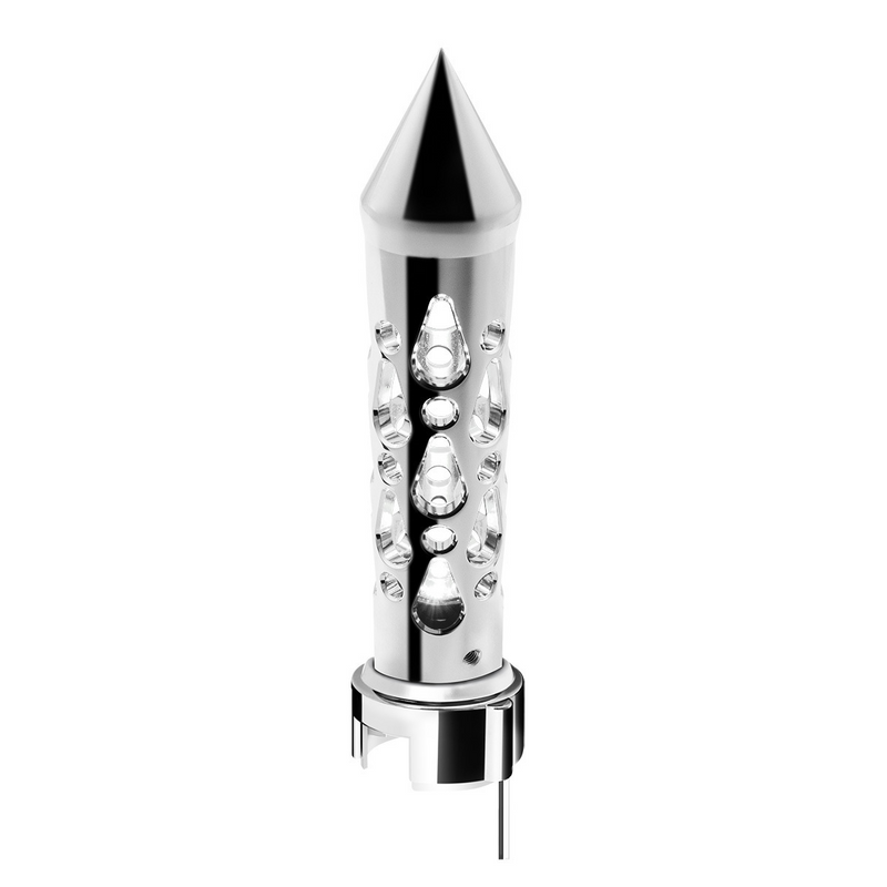 United Pacific Brooklyn Style Spike Gearshift Knob With LED 13/15/18 Speed Adapter Chrome/White LED 70723
