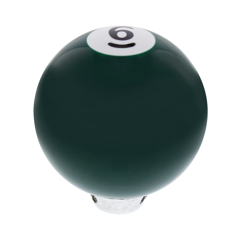 United Pacific Number 6 Pool Ball Gearshift Knob Gloss Green 70756