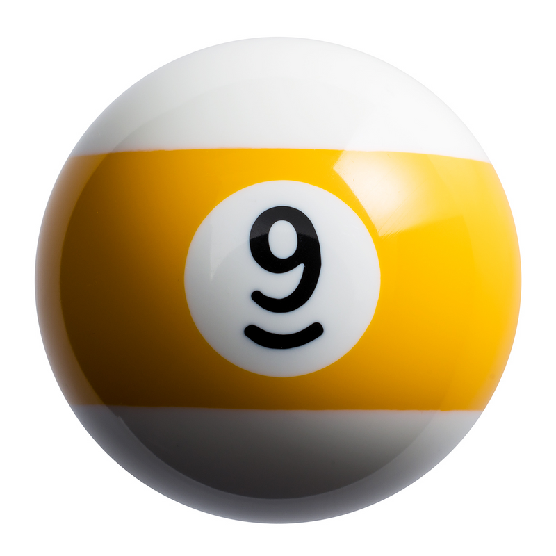 United Pacific Number 9 Pool Ball Gearshift Knob Gloss Yellow Striped 70758