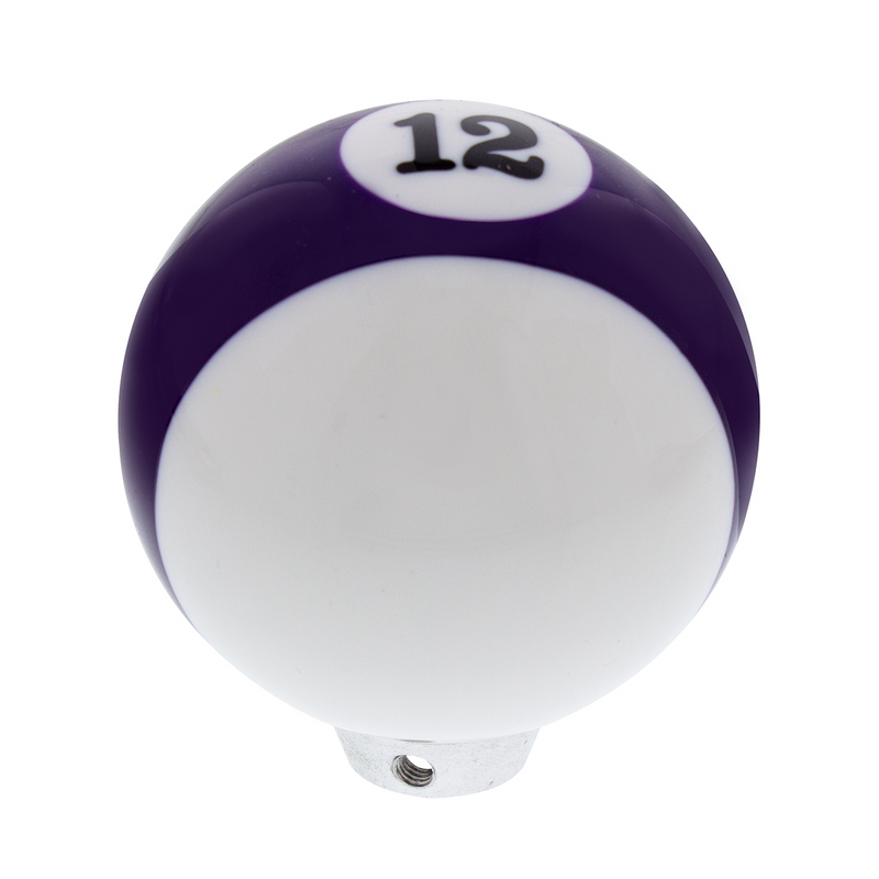 United Pacific Number 12 Pool Ball Gearshift Knob Gloss Purple Striped 70761