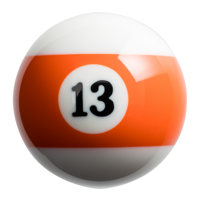 United Pacific Number 13 Pool Ball Gearshift Knob Gloss Orange Striped 70762