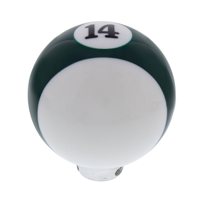 United Pacific Number 14 Pool Ball Gearshift Knob Gloss Green Striped 70763