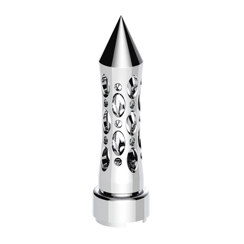 United Pacific M30X3.5 Thread-On Daytona Style Spike Gearshift Knob With 9/10 Speed Adapter Chrome/Vertical 70784