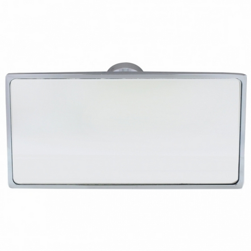 United Pacific Rectangular Chrome Plated Aluminum Interior Rear View Mirror With Glue-On Mount 70801