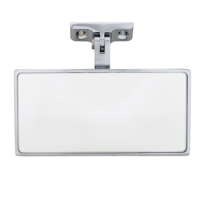 United Pacific Rectangular Chrome Plated Aluminum Interior Rear View Mirror With Screw-On Mount 70803