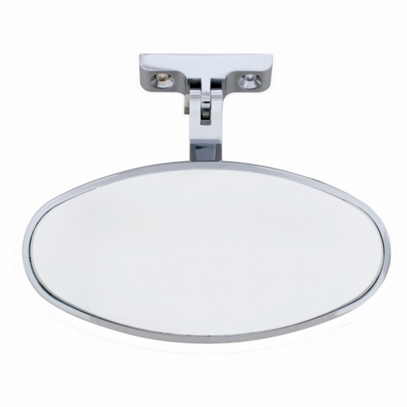 United Pacific Oval Chrome Plated Aluminum Interior Rear View Mirror With Screw-On Mount 70804