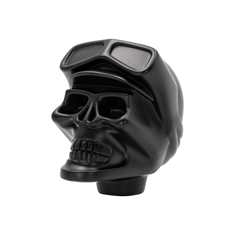 United Pacific Aluminum Skull Biker 1/2"-13 Thread-On Gearshift Knob Black (Bulk) 70806B