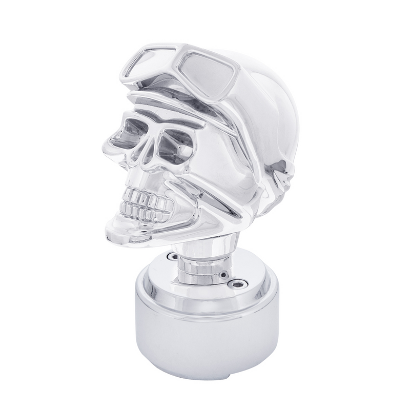 United Pacific Skull Biker Thread-On Shift Knob & Adapter For Eaton Fuller Style 9/10 Shifter Chrome 70827