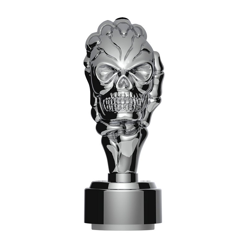 United Pacific Thread-On Skull Gearshift Knob With 9/10 Speed Adapter Chrome 70829