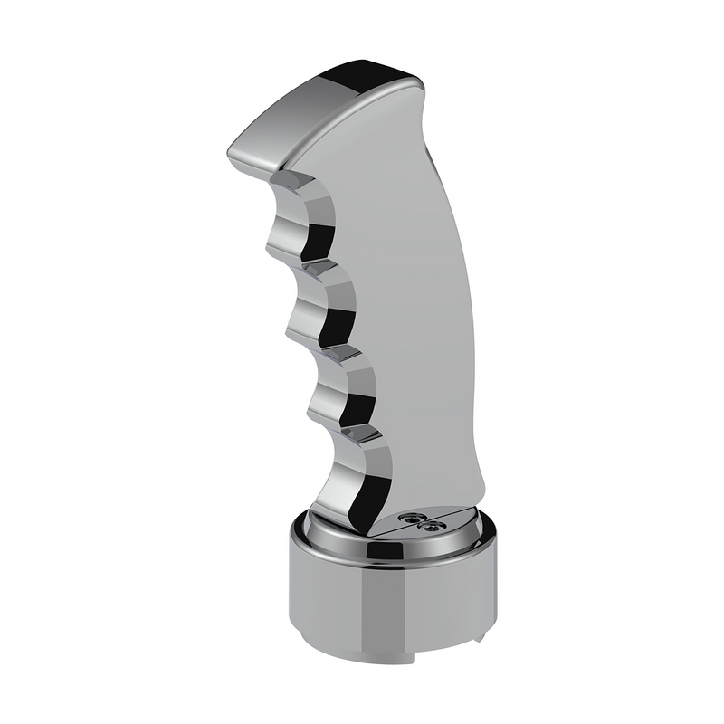 United Pacific Thread-On Pistol Grip Gearshift Knob With Chrome 9/10 Speed Adapter Chrome 70831