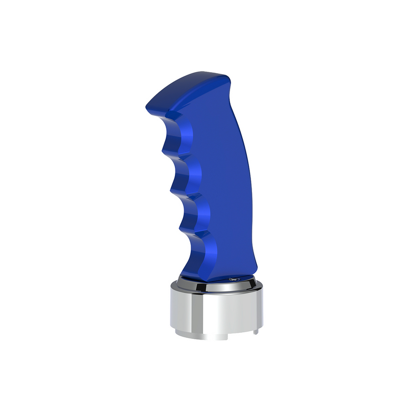 United Pacific Thread-On Pistol Grip Gearshift Knob With Chrome 9/10 Speed Adapter Indigo Blue 70832