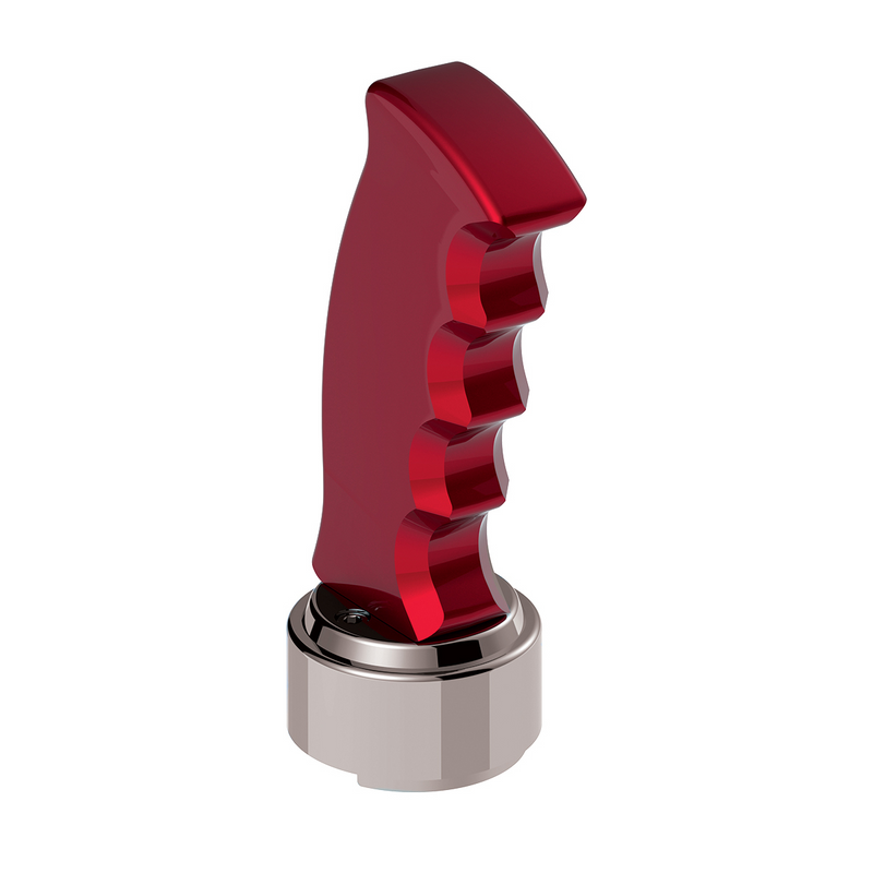 United Pacific Thread-On Pistol Grip Gearshift Knob With Chrome 9/10 Speed Adapter Candy Red 70833
