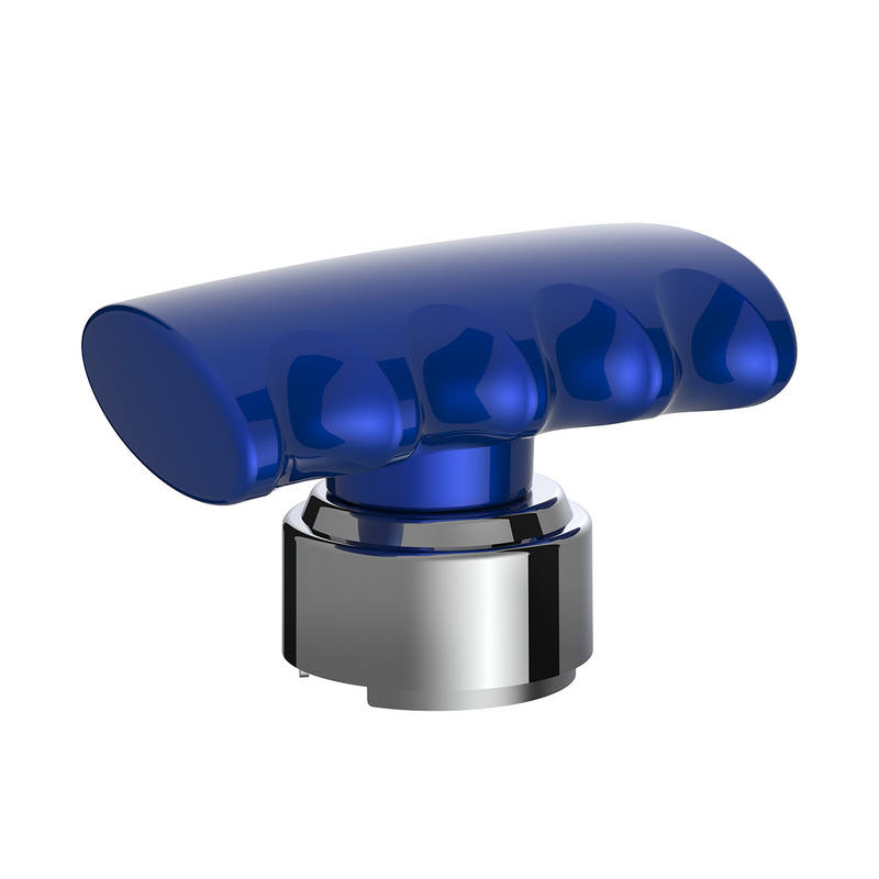 United Pacific Thread-On T-Shape Gearshift Knob With Chrome 9/10 Speed Adapter Indigo Blue 70838