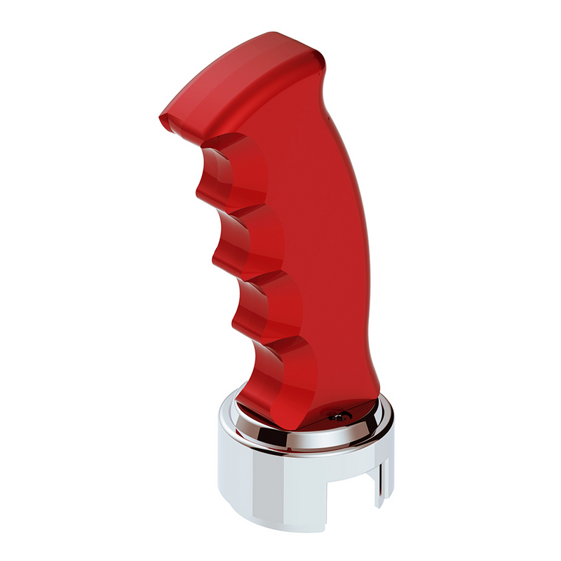 United Pacific Thread-On Pistol Grip Gearshift Knob With Chrome 13/15/18 Speed Adapter Candy Red 70842