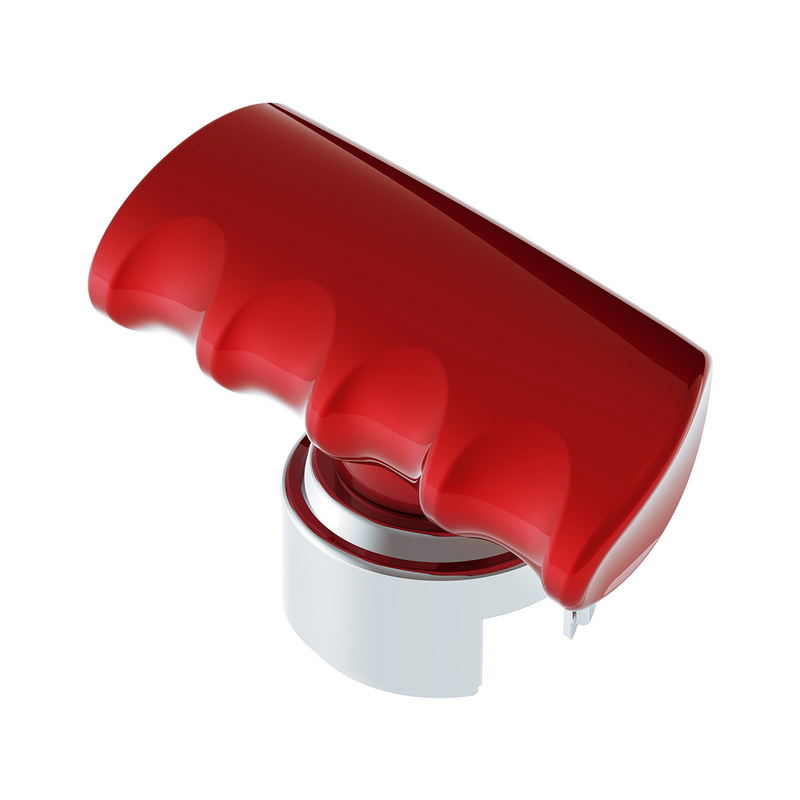 United Pacific Thread-On T-Shape Gearshift Knob With Chrome 13/15/18 Speed Adapter Candy Red 70848