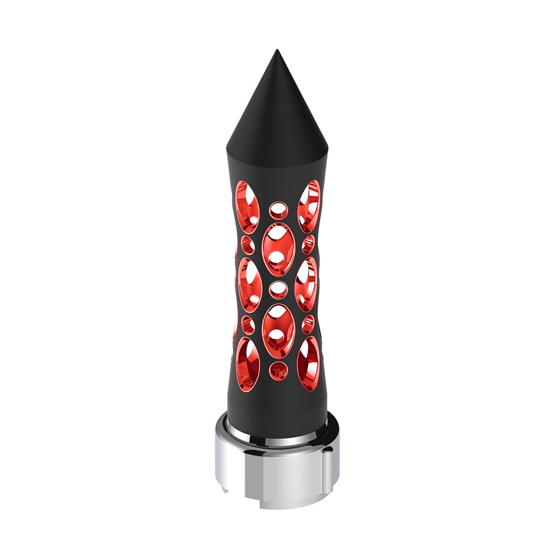 United Pacific Thread-On Daytona Style Spike Gearshift Knob With LED 9/10 Speed Adapter Black/Red LED 70911