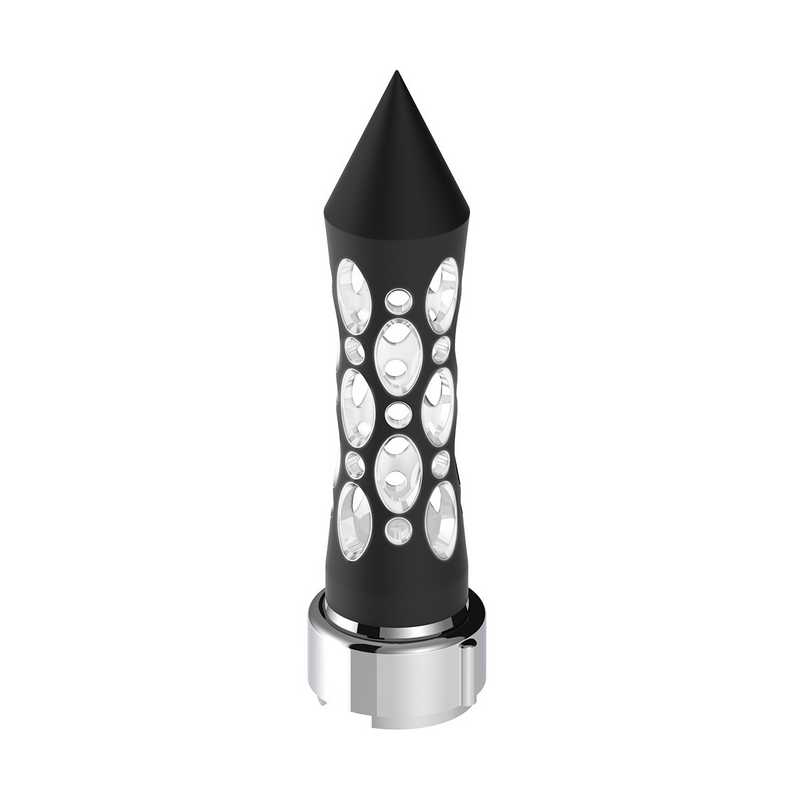 United Pacific Thread-On Daytona Style Spike Gearshift Knob With LED 9/10 Speed Adapter Black/White LED 70913