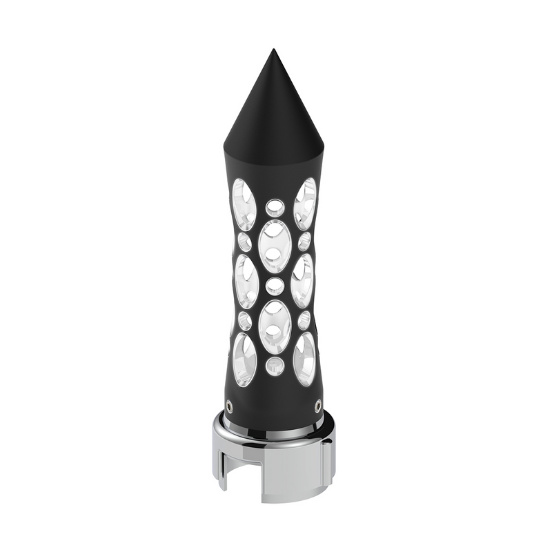 United Pacific Thread-On Daytona Style Spike Gearshift Knob With LED 13/15/18 Speed Adapter Black/White LED 70917