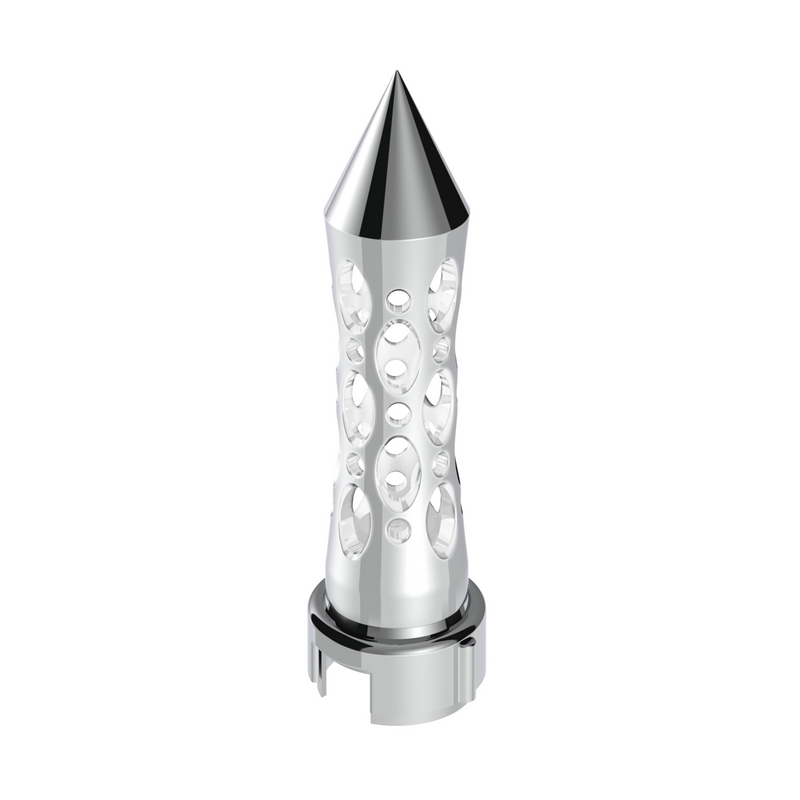 United Pacific Thread-On Daytona Style Spike Gearshift Knob With LED 13/15/18 Speed Adapter Chrome/White LED 70921