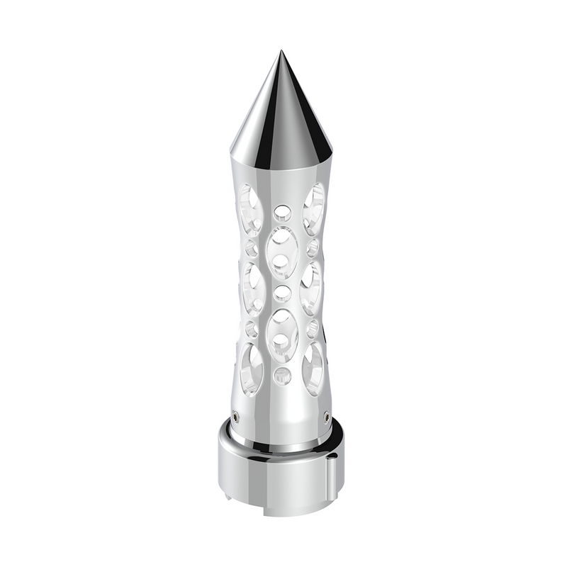 United Pacific Thread-On Daytona Style Spike Gearshift Knob With LED 9/10 Speed Adapter Chrome/White LED 70925