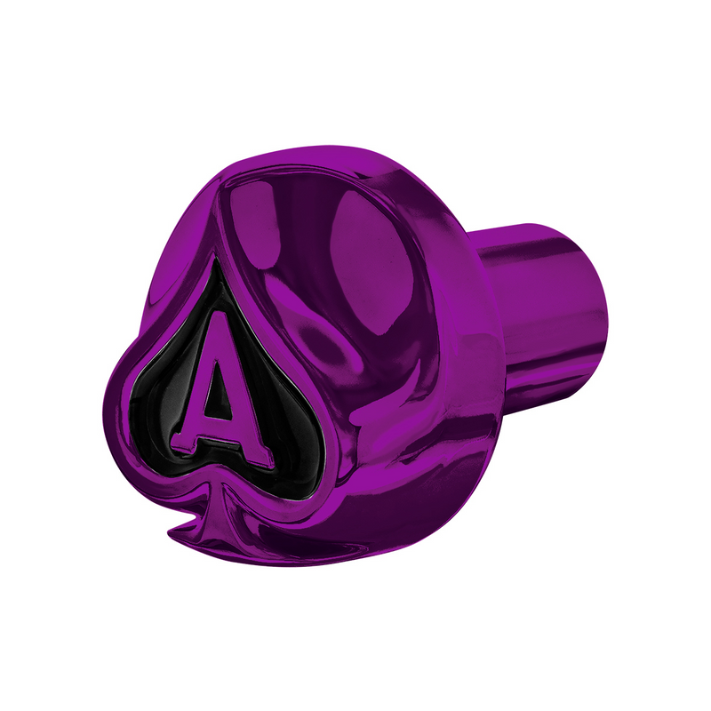 United Pacific Ace Of Spades Air Valve Knob Candy Purple With Gloss Black Inlay 71019