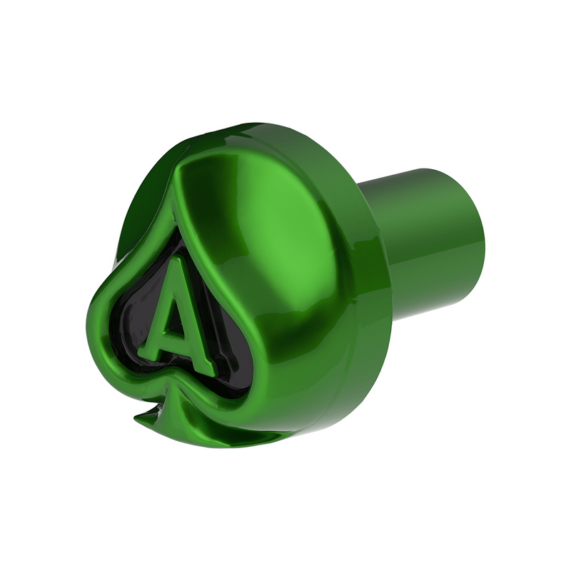 United Pacific Ace Of Spades Air Valve Knob Emerald Green With Gloss Black Inlay 71039