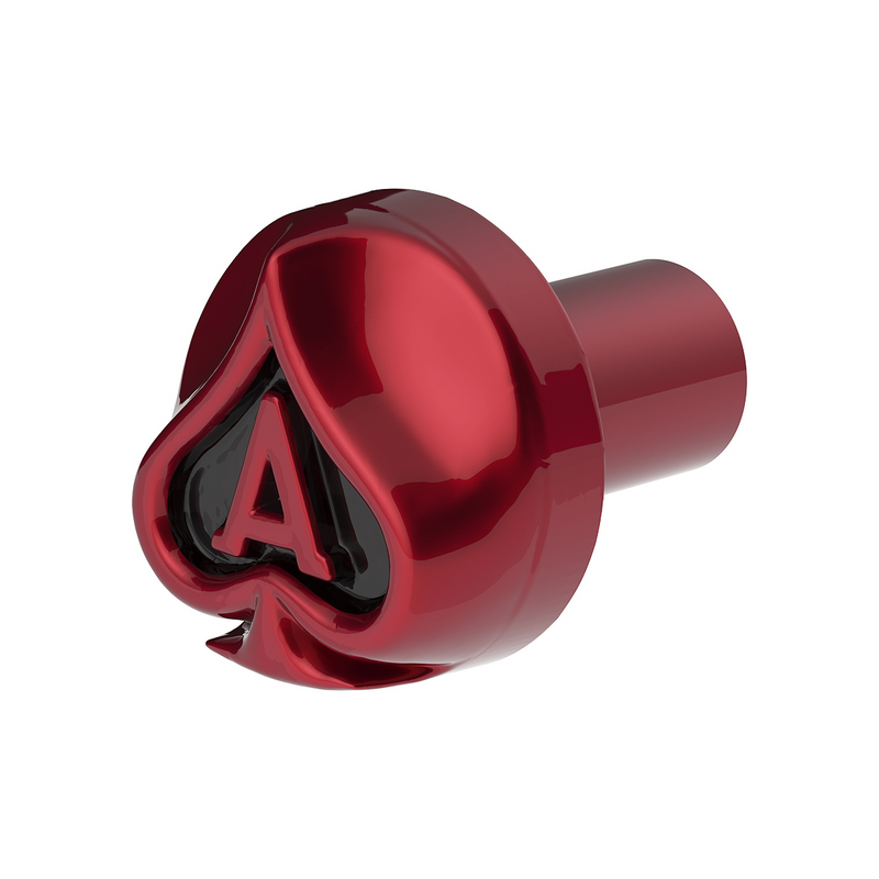 United Pacific Ace Of Spades Air Valve Knob Candy Red With Gloss Black Inlay 71040