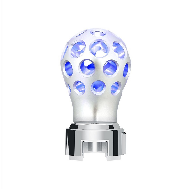 United Pacific Thread-On Annodized Phoenix Style Ball Gearshift Knob With LED 13/15/18 Speed Adapter-Blue LED 71085
