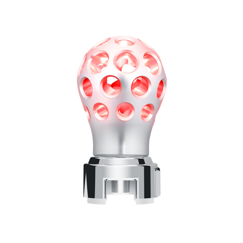 United Pacific Thread-On Annodized Phoenix Style Ball Gearshift Knob With LED 13/15/18 Speed Adapter-Red LED 71086