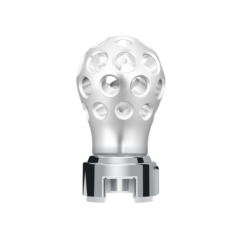 United Pacific Thread-On Annodized Phoenix Style Ball Gearshift Knob With LED 13/15/18 Speed Adapter-White LED 71087