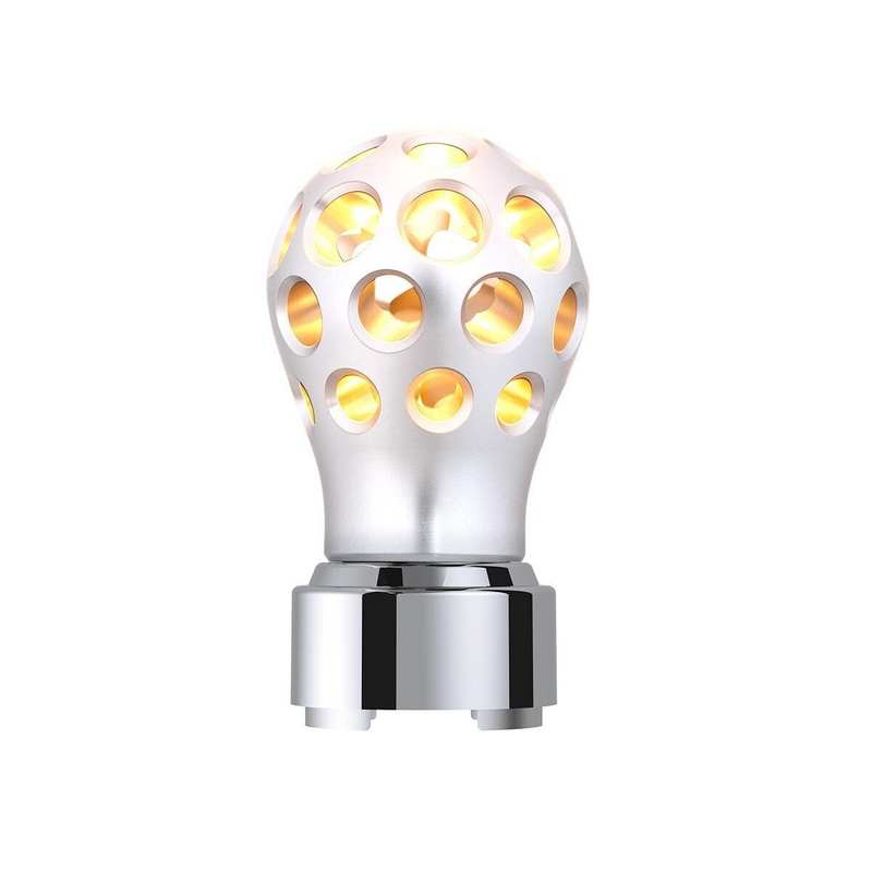 United Pacific Thread-On Annodized Phoenix Style Ball Gearshift Knob With LED 9/10 Speed Adapter-Amber LED 71088