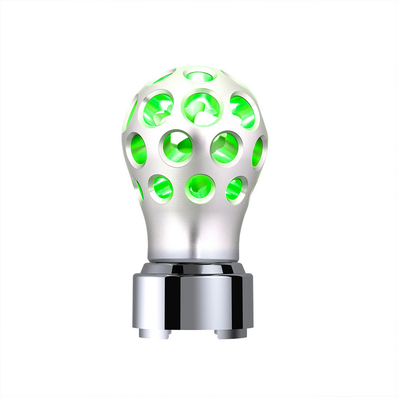 United Pacific Thread-On Annodized Phoenix Style Ball Gearshift Knob With LED 9/10 Speed Adapter-Green LED 71098