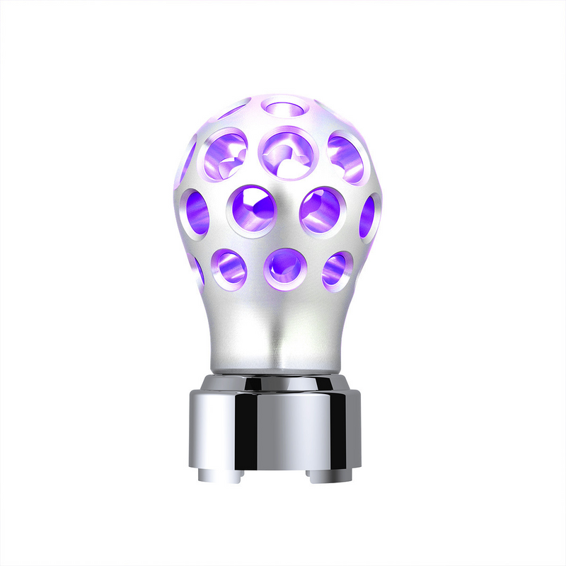 United Pacific Thread-On Annodized Phoenix Style Ball Gearshift Knob With LED 9/10 Speed Adapter-Purple LED 71099