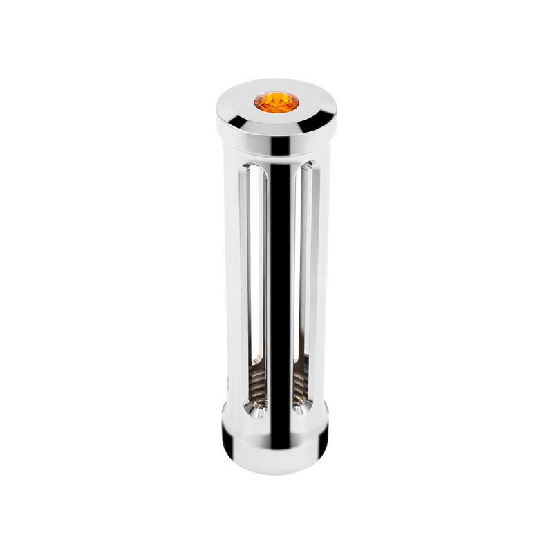 United Pacific M30X3.5 Thread-On Sonoma Style Gearshift Knob-Amber Crystal/Chrome 71121