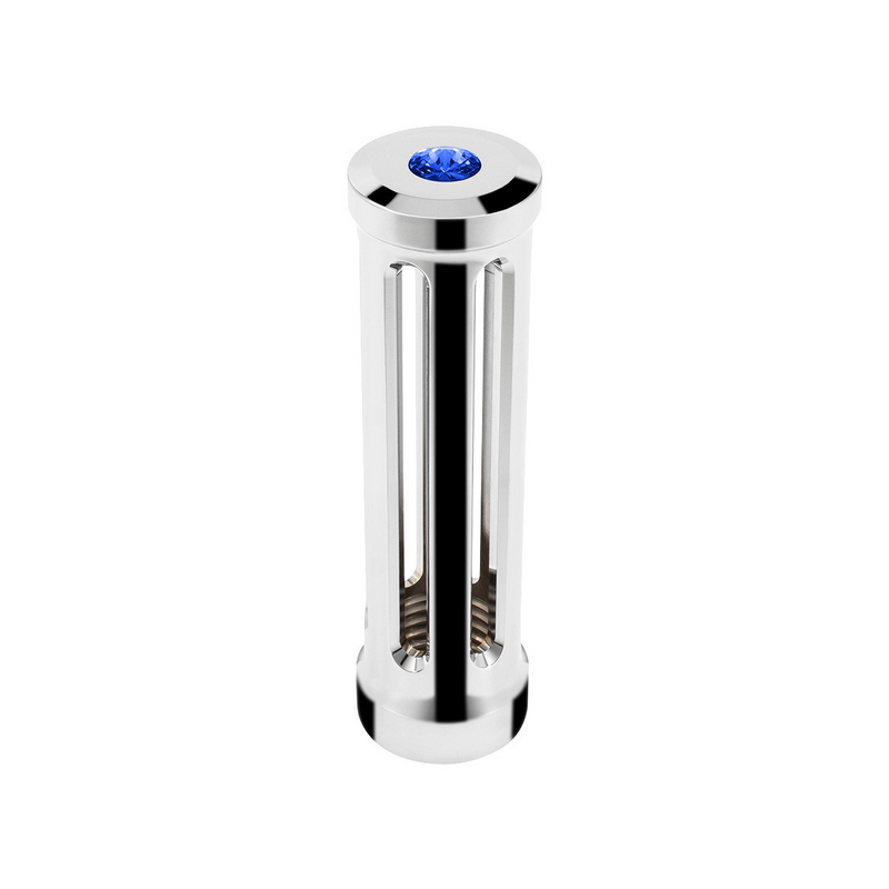 United Pacific M30X3.5 Thread-On Sonoma Style Gearshift Knob-Blue Crystal/Chrome 71122