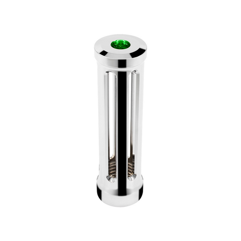 United Pacific M30X3.5 Thread-On Sonoma Style Gearshift Knob-Dark Green Crystal/Chrome 71124