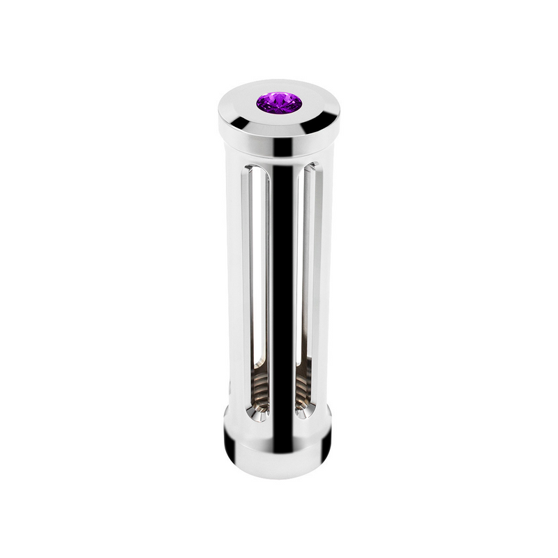 United Pacific M30X3.5 Thread-On Sonoma Style Gearshift Knob-Purple Crystal/Chrome 71125